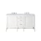 James Martin Vanities Addison 60in Double Vanity, Glossy White w/ 3 CM Carrara White Top E444-V60D-GW-3CAR - alternate 1